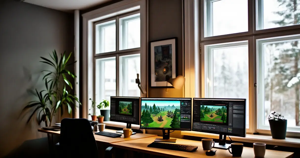 Suomalainen indie-pelistudio kehitysty&ouml;n &auml;&auml;rell&auml; &ndash; luova ja kodikas ty&ouml;tila